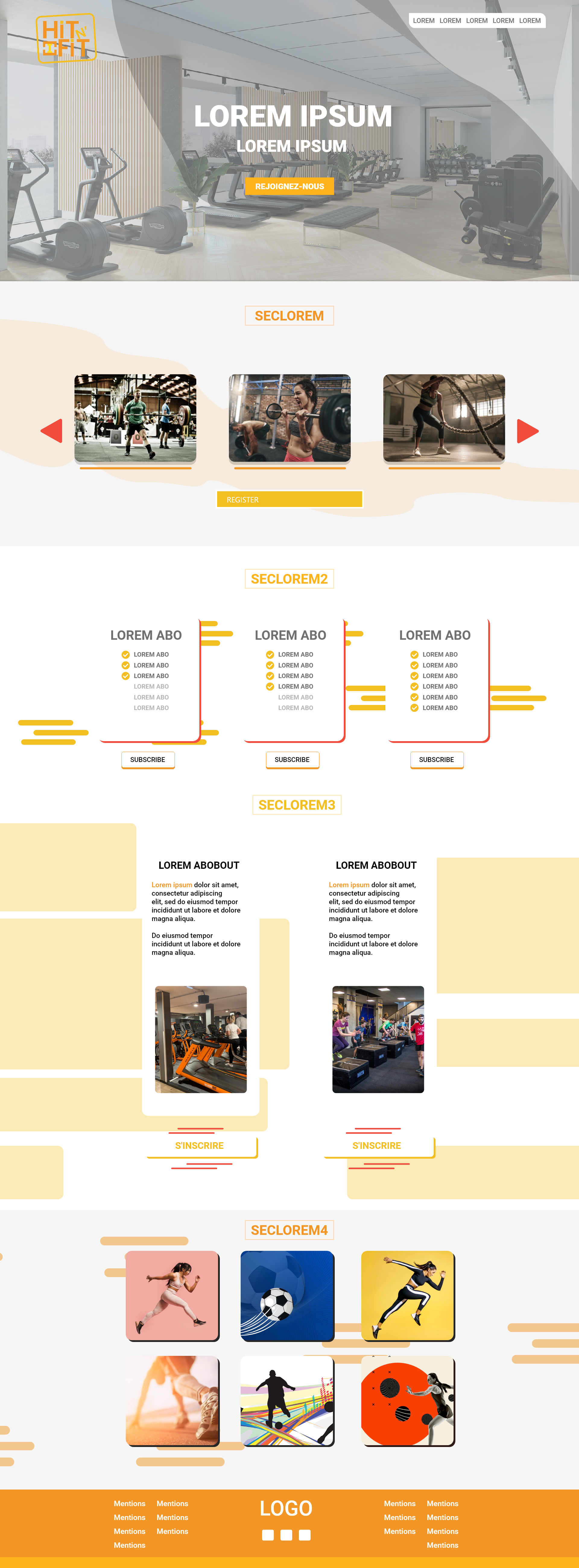 Maquette représentant un site fictif d'une salle de sport, appelé Hit N'Fit.